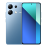 Smartphone de color azul agua claro con dos cámaras traseras, icono del Xiaomi Redmi Note 13.