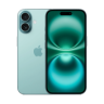 Smartphone azul agua con dos cámaras traseras, icono del iPhone 16. Smartphone azul agua con dos cámaras traseras, icono del iPhone 16.