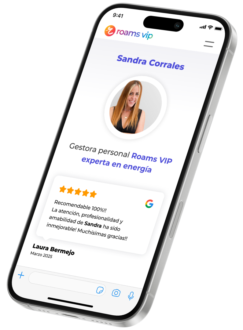 Teléfono con conversación de atención al cliente Roams VIP