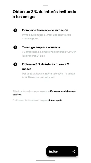 Plan amigo de Trade Republic: consigue un 3% de interés al invitar a amigos a invertir en la plataforma.