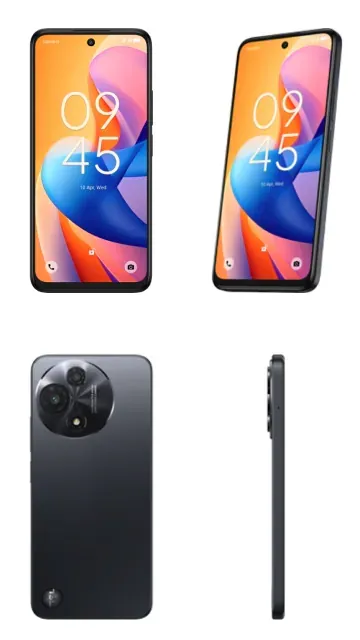 Vista del smartphone TCL 60R 5G desde varios ángulos.