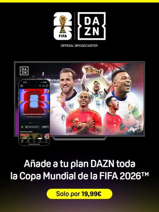 Anuncio de DAZN como emisor oficial de la Copa Mundial de la FIFA 2026 con precio promocional