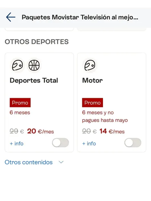 Ofertas de paquetes deportivos en Movistar Plus con descuentos y promociones en abril de 2026.