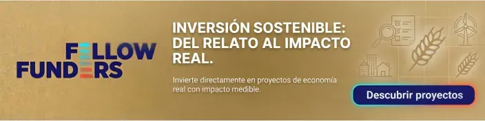 Banner informativo de Fellow Funders sobre inversión sostenible con impacto real en proyectos de economía