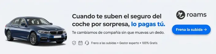 Coche azul con texto explicando cómo cambiar de compañía cuando sube el seguro del automóvil.