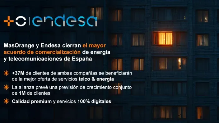 Anuncio del acuerdo entre Endesa y MasOrange para comercializar energía y telecomunicaciones en España