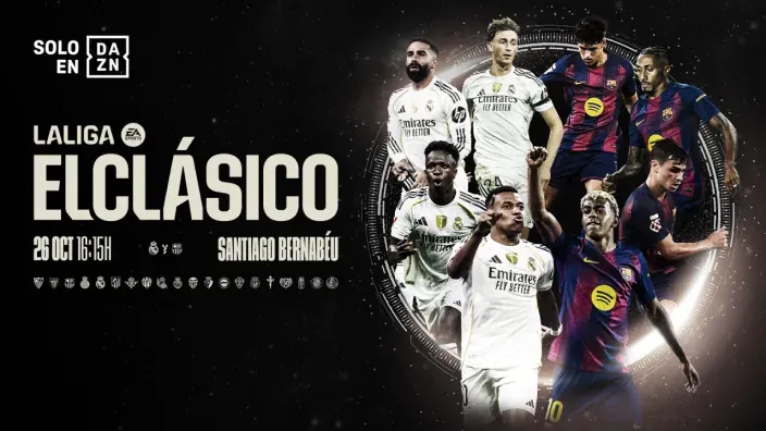 Póster de LaLiga con el Real Madrid vs FC Barcelona, El Clásico, disponible en exclusiva en DAZN.
