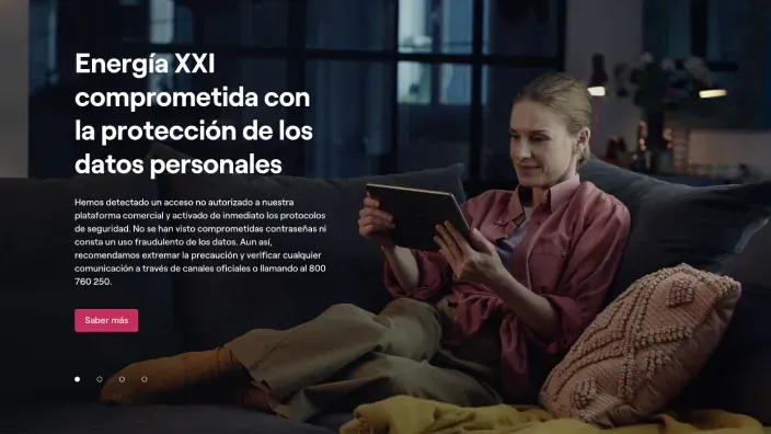 Comunicado oficial de Energía XXI sobre protección de datos personales tras detección de acceso no autorizado.