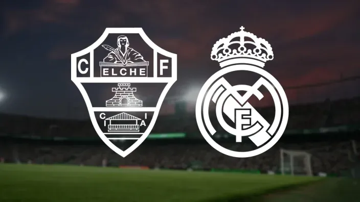 Escudos del Elche CF y Real Madrid CF.