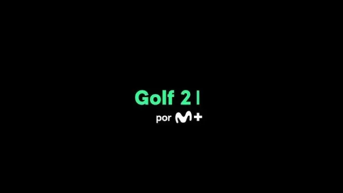 Logo del canal Golf 2 por Movistar Plus+ para la retransmisión de torneos de golf y actualidad deportiva.