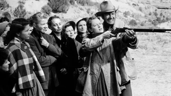 Fotograma de Caravana de mujeres, un western clásico sobre la supervivencia y el empoderamiento de las mujeres.