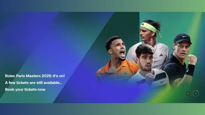 Cartel promocional del Rolex Paris Masters 2025.