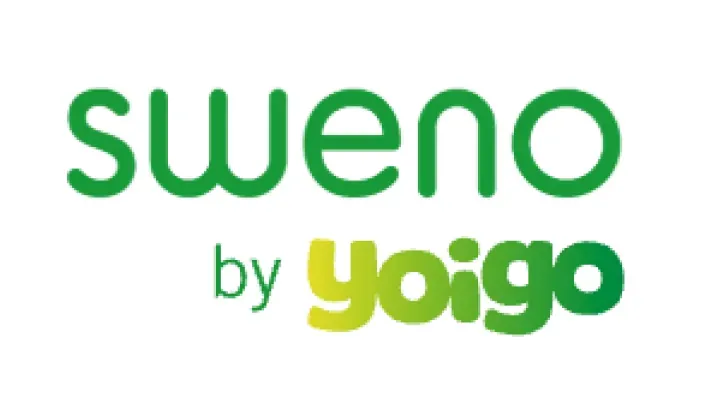 Logotipo de la operadora de telefonía Sweno, la antigua marca de El Corte Inglés para el mercado virtual, ahora de Yoigo.