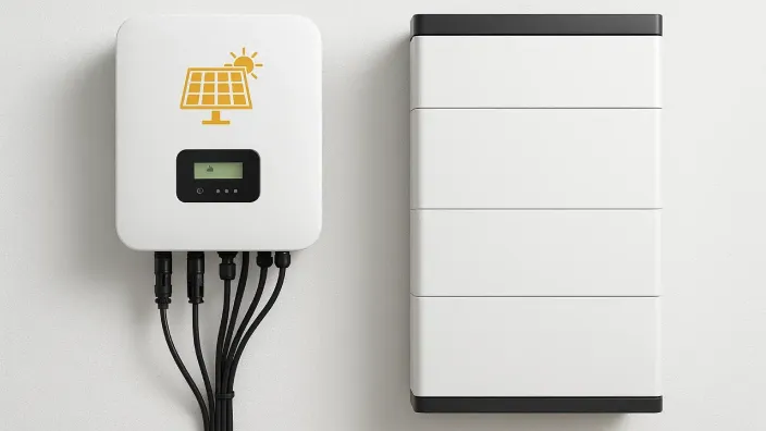 Batería e inversor solar para almacenar energía y optimizar el autoconsumo.