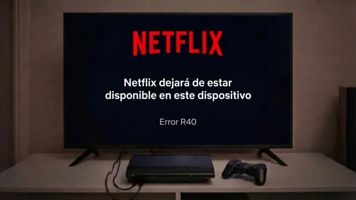 Error R40 de Netflix en pantalla informando que el servicio dejará de estar disponible en la consola PlayStation 3.