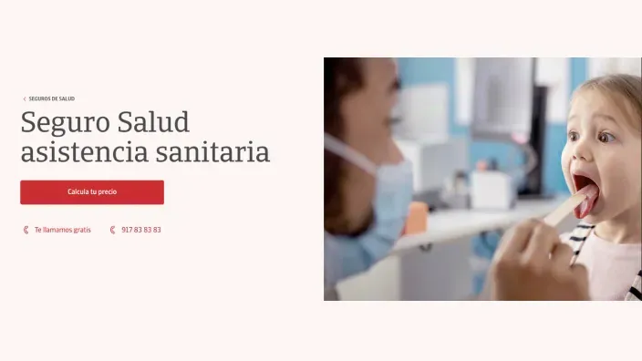 Página del seguro de salud y asistencia sanitaria de Occident.