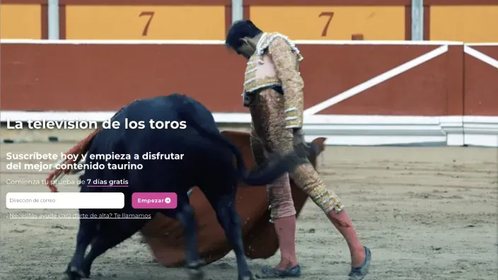 Web de OneToro con oferta de prueba gratuita para disfrutar del mejor contenido taurino en streaming desde casa.