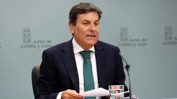 Portavoz de la Junta de Castilla y León durante una rueda de prensa.