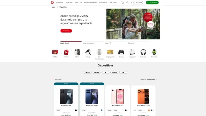 Tienda online de dispositivos móviles con ofertas en smartphones Xiaomi y iPhone, comparativa de modelos destacados.