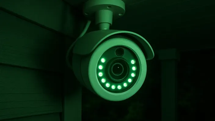 Cámara de seguridad con visión nocturna para proteger el hogar en verano.