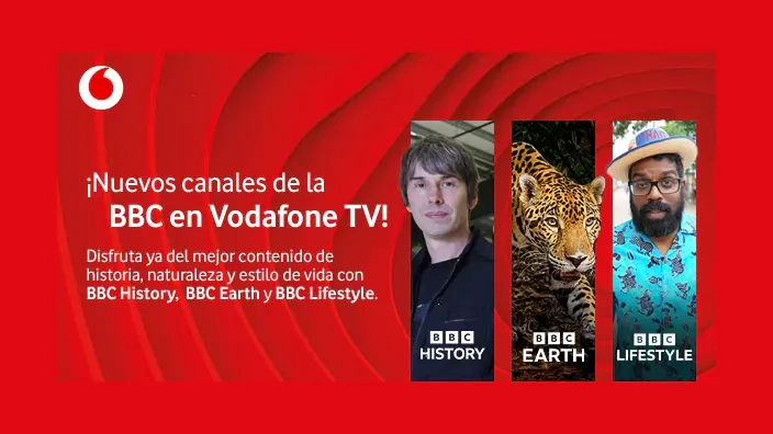 Nuevos canales de la BBC en Vodafone TV con BBC History BBC Earth y BBC Lifestyle para ver documentales en streaming.