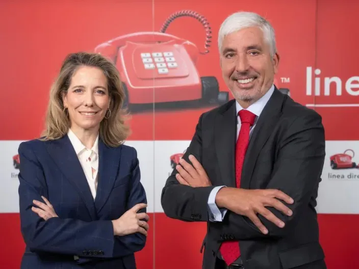 Patricia Ayuela, Consejera Delegada de Línea Directa y Carlos Rodríguez, Director Financiero de Línea Directa.