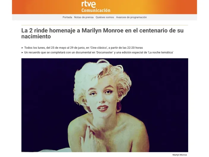 Marilyn Monroe: Homenaje de RTVE en el centenario de su nacimiento con programación especial en La 2.
