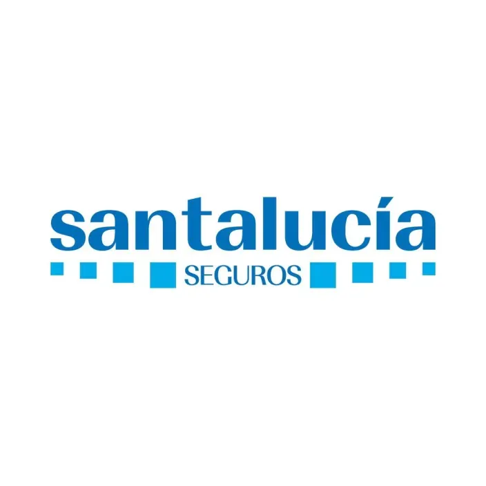 Logotipo de Santalucía Seguros en color azul sobre fondo blanco.