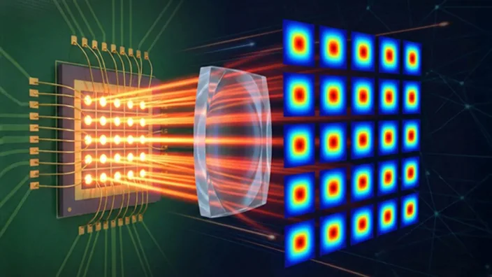 Recreación de sistema inalámbrico a escala de chip que transmite internet a través de la luz.