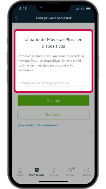 Captura de movil del área privada de usuario de Movistar Plus en dispositivos de la App Mi Movistar