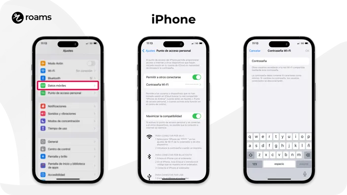 Compartir datos desde iPhone