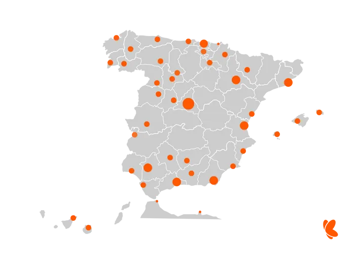 Mapa 5G de Euskaltel