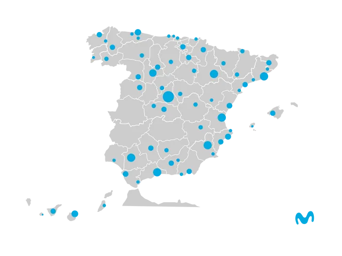 Mapa 5G de Movistar 