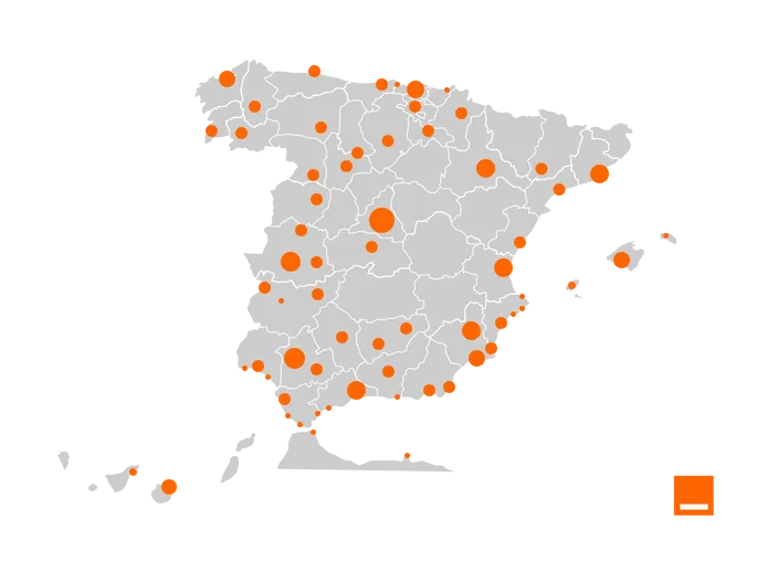 Mapa 5G de Orange