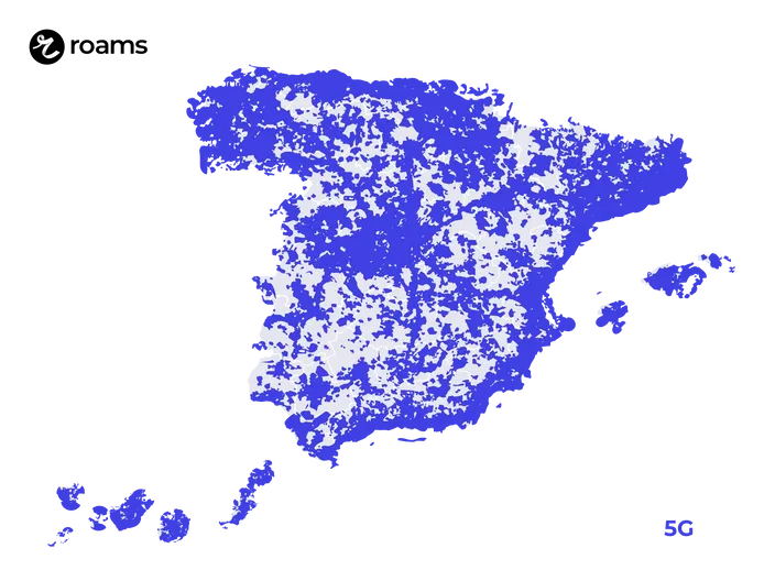 Mapa de cobertura 5G+ de España