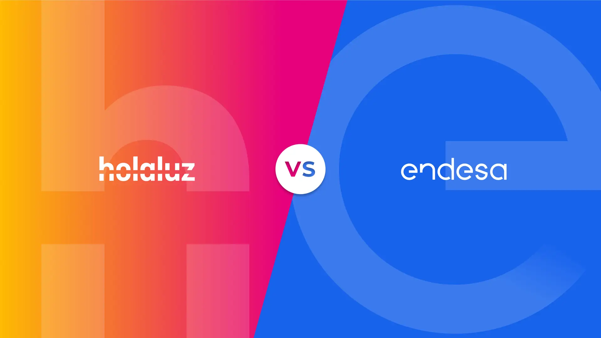 Logos de Holaluz y de Endesa por la comparativa de las marcas de energía. Logos de Holaluz y de Endesa por la comparativa de las marcas de energía.