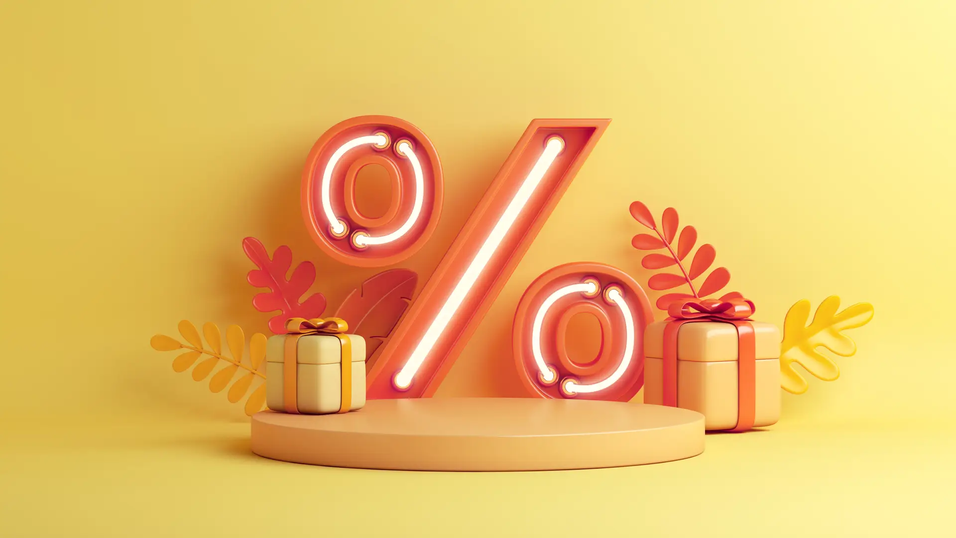 Símbolo % en 3D representa las posibilidades de las ofertas de naturgy Símbolo % en 3D representa las posibilidades de las ofertas de naturgy