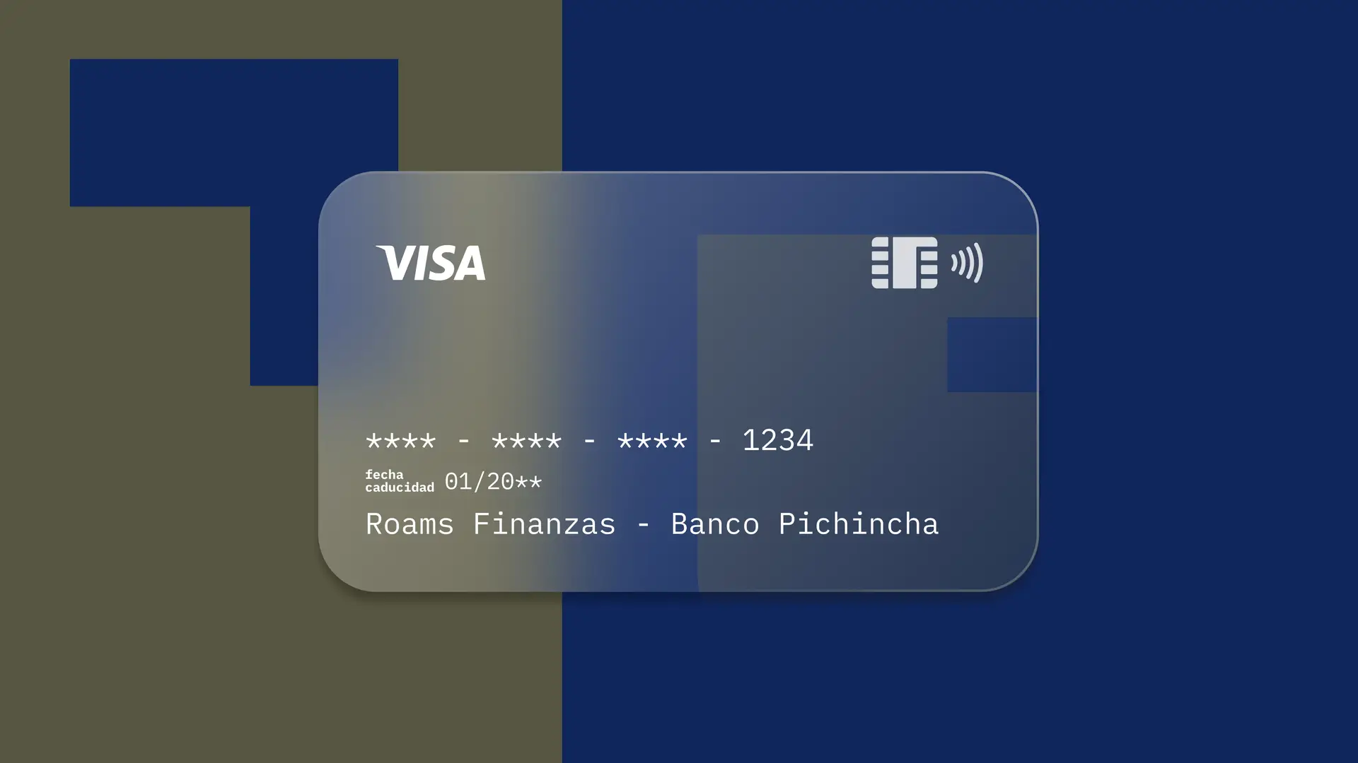 Simulación de una tarjeta de la entidad financiera Banco Pichincha creada por Roams. Simulación de una tarjeta de la entidad financiera Banco Pichincha creada por Roams.