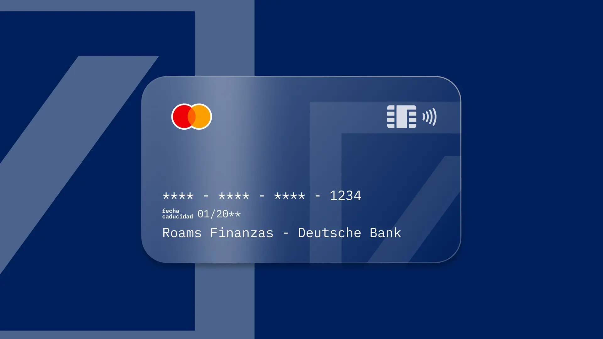 Simulación de una tarjeta de la entidad financiera Deutsche Bank creada por Roams. Simulación de una tarjeta de la entidad financiera Deutsche Bank creada por Roams.