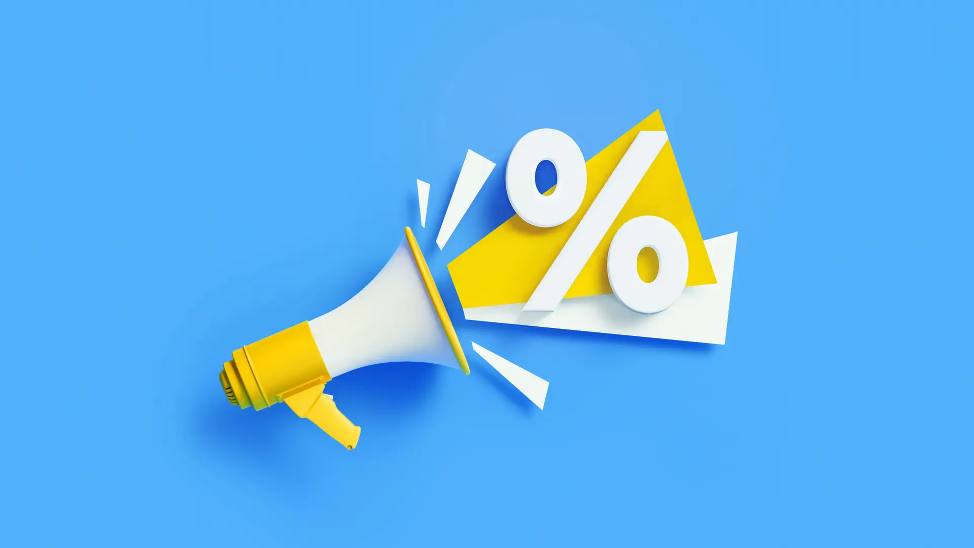 Megafóno del que sale un símbolo de porcentaje % índica el ahorro con las ofertas de los seguros Adeslas Megafóno del que sale un símbolo de porcentaje % índica el ahorro con las ofertas de los seguros Adeslas