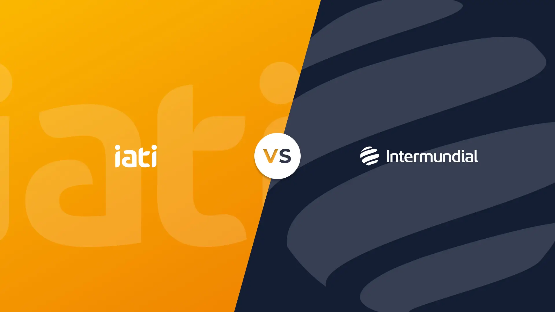 Logotipos y colores corporatipos de Iati y Intermundial en un versus de comparativa de las aseguradoras.