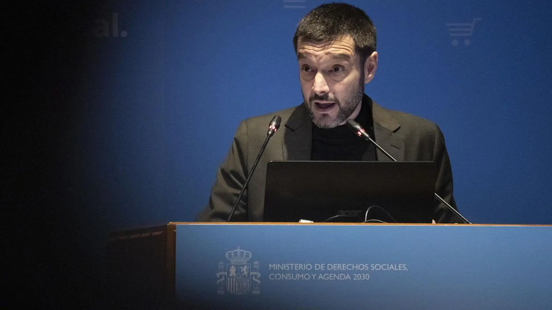 La “publicidad del miedo” tiene fecha de caducidad con esta nueva ley Pablo Bustinduy, ministro de Derechos Sociales, Consumo y Agenda 2030 del Gobierno de España, durante un acto oficial.