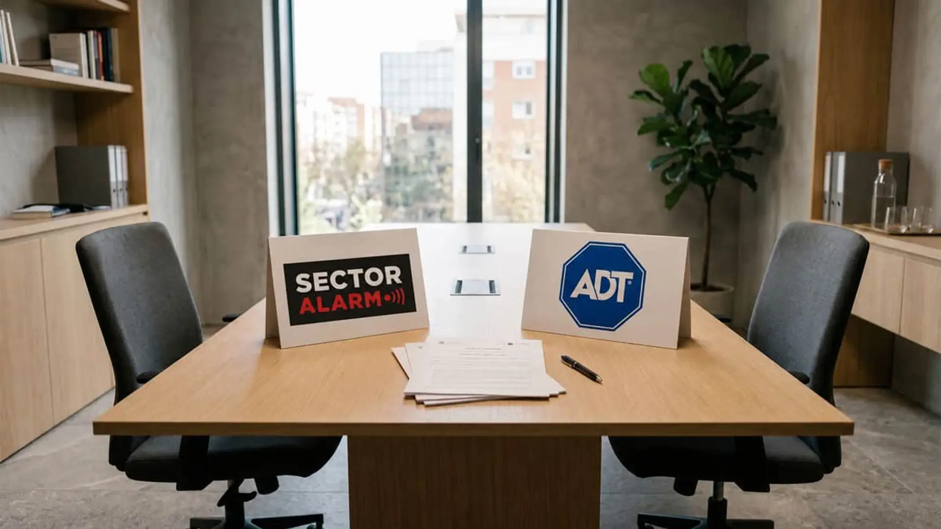 Sector Alarm cierra el ERE de ADT con menos bajas, pero sin resolver la recolocación pactada Sector Alarm y ADT en mesa de reunión con documentos de seguridad