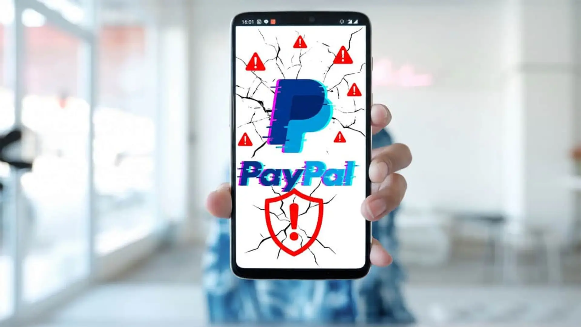 ¿Usas PayPal? Este fallo anula tu verificación en dos pasos aunque la tengas activada Alerta de seguridad en PayPal con iconos de advertencia en un smartphone para prevenir fraude y phishing online.