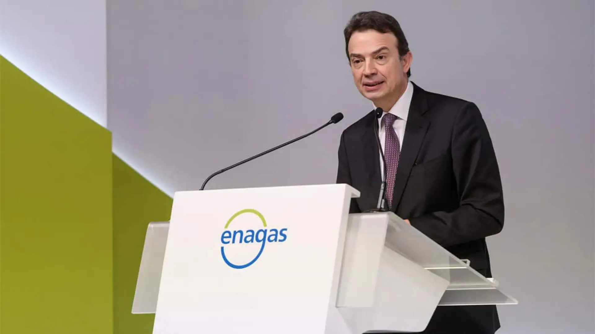 Arturo Gonzalo, CEO de Enagás, durante su intervención en la junta general de accionistas.