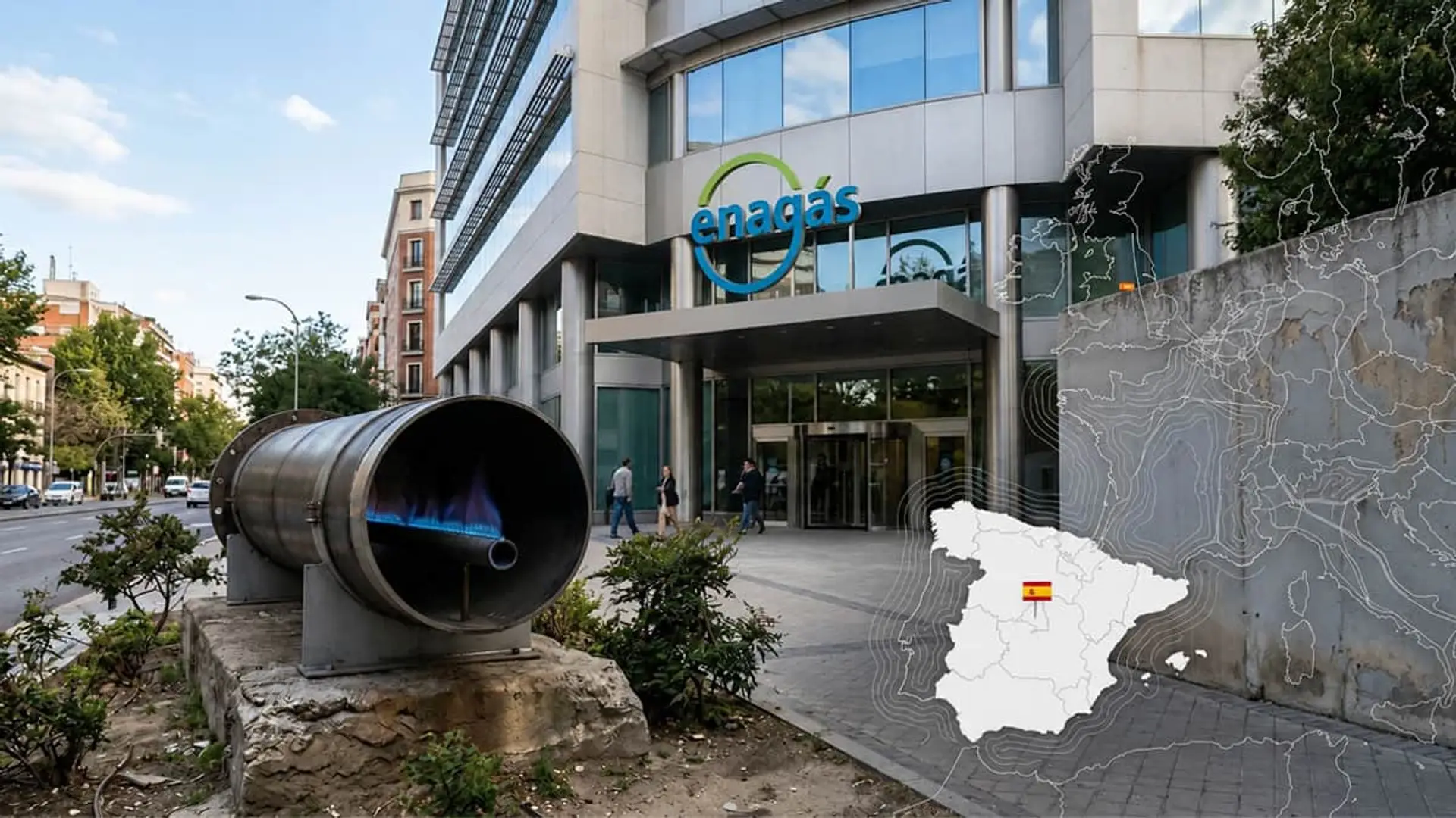 La guerra de Irán cuesta a España 920 millones más en gas este año: así lo explica Enagás Fachada de Enagás en Madrid con infraestructura de gas natural, símbolo del sector energético en España.