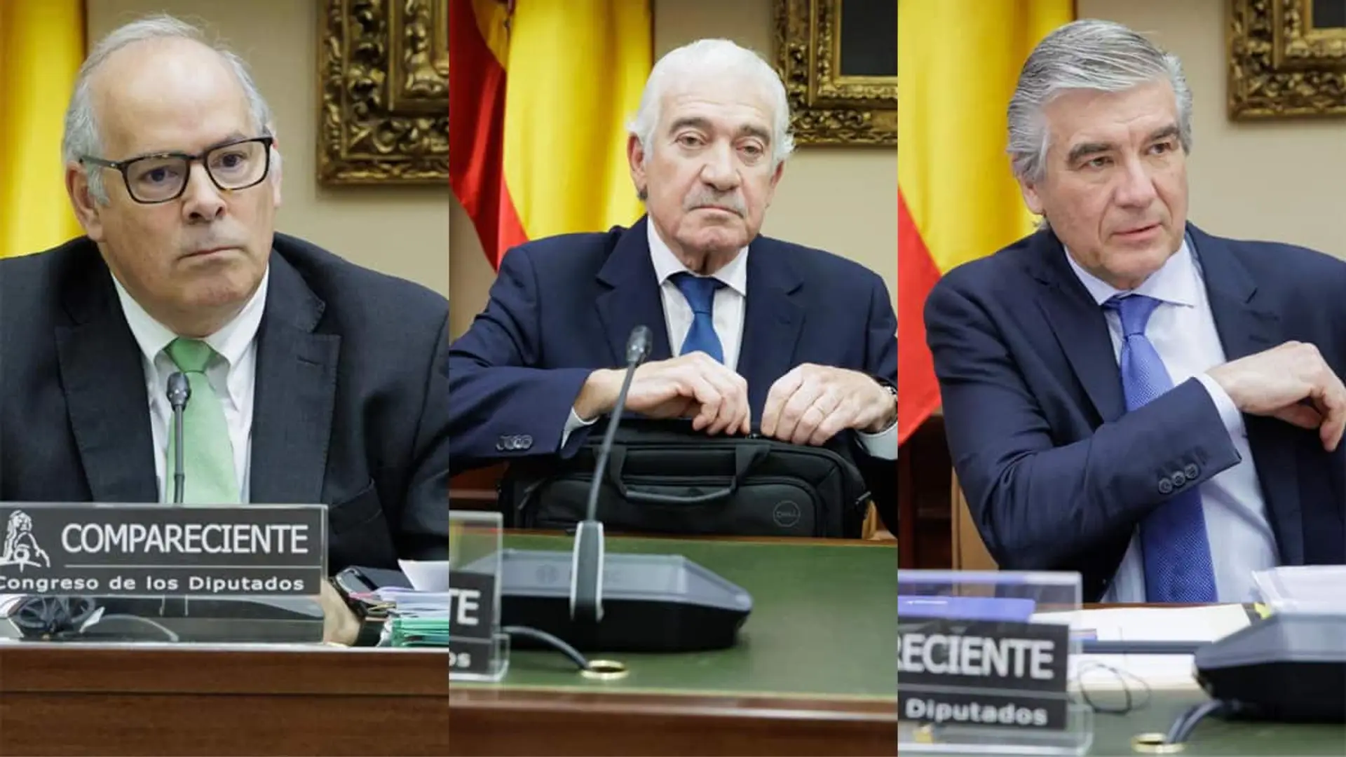 Mario Ruiz-Tagle, José Bogas y Francisco Reynés, en la comisión sobre el apagón del Congreso de los Diputados