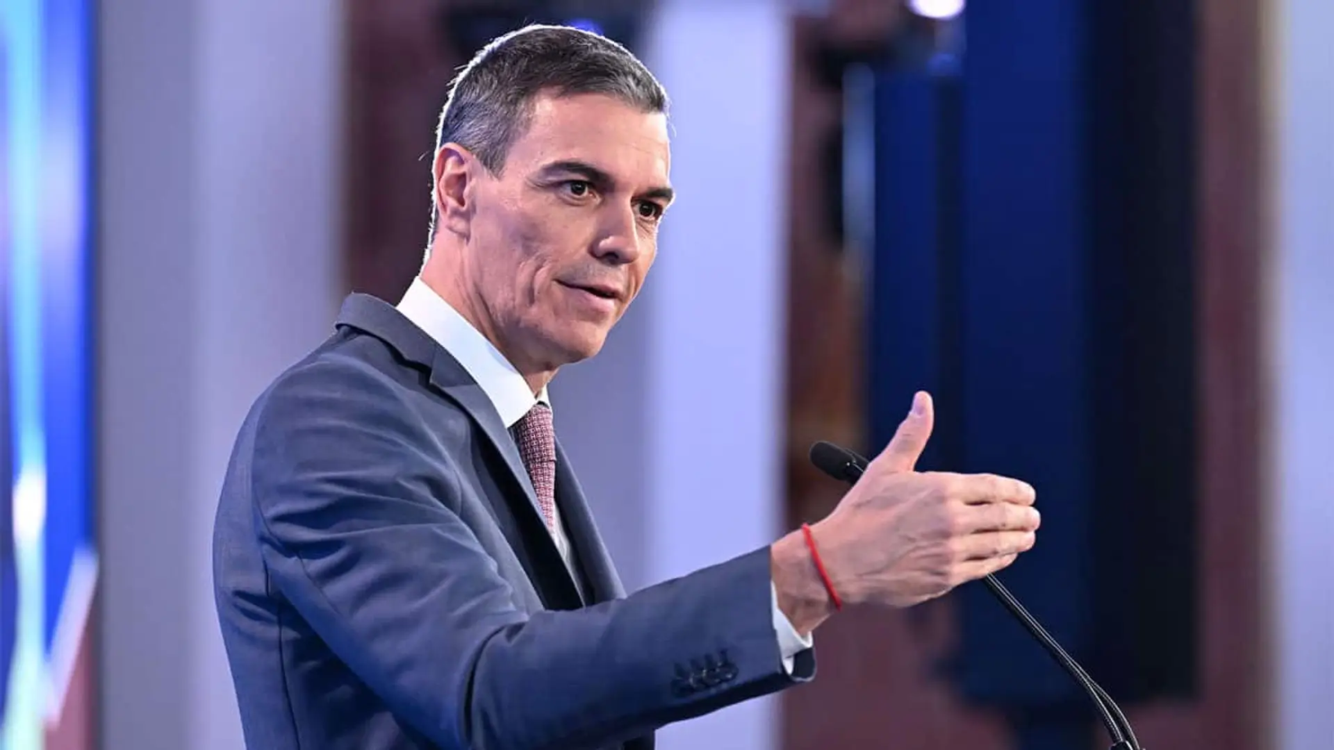 Pedro Sánchez, presidente del Gobierno, durante su intervención en el foro Spain Investors Day
