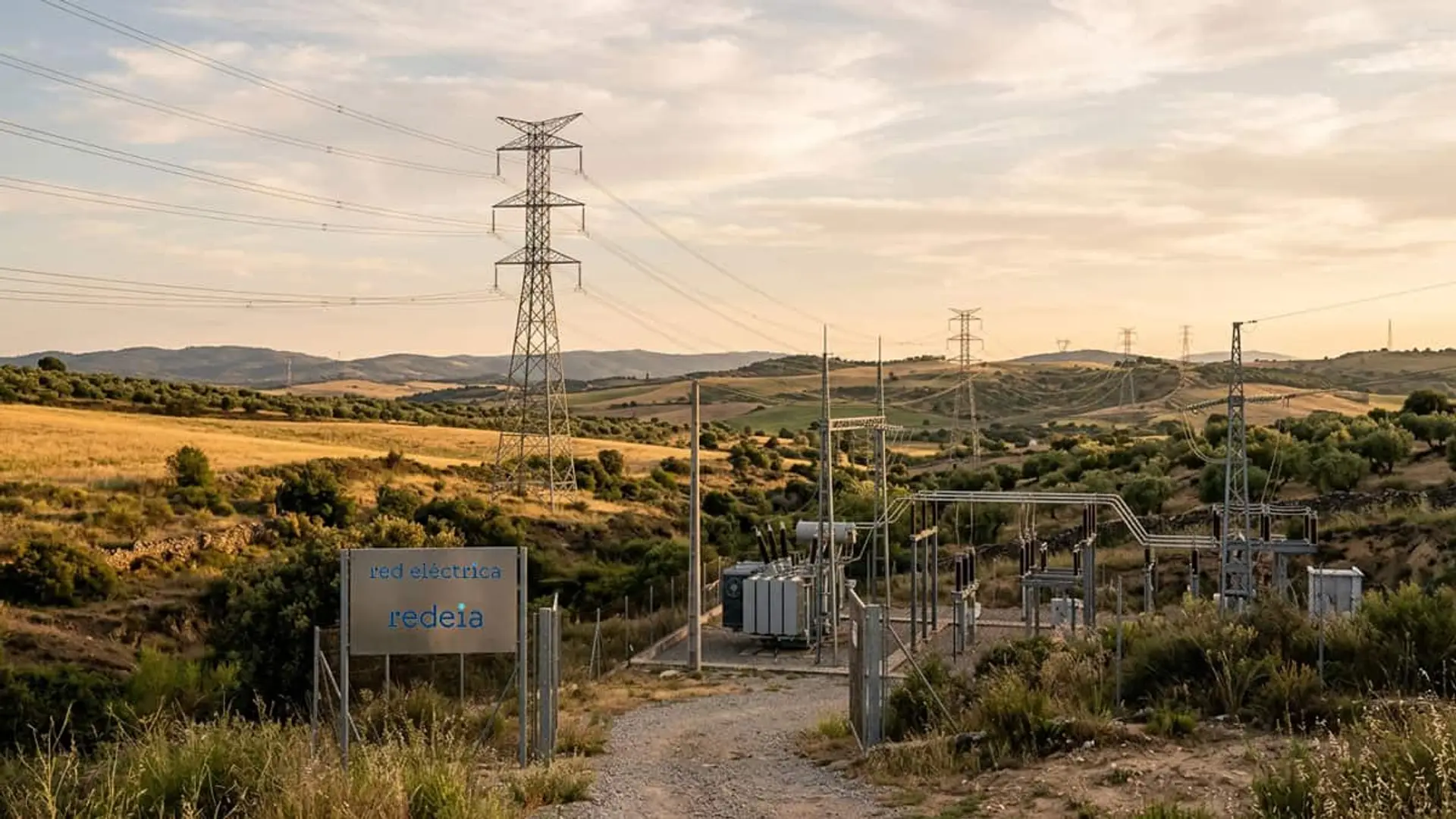El Gobierno suma 3.400 millones, un 30% más, a la inversión en la red eléctrica y superará los 17.000 millones Subestación eléctrica y torres de alta tensión de Red Eléctrica en una zona rural