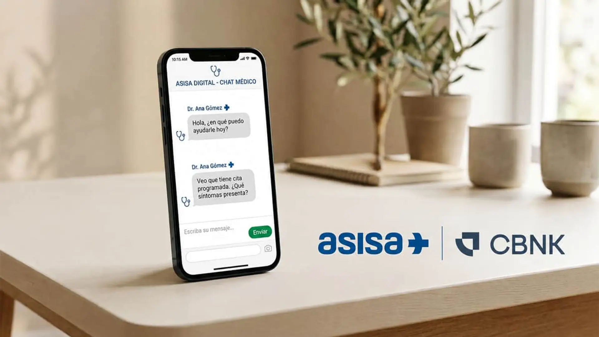 Chat médico digital de ASISA en smartphone para atención sanitaria online y telemedicina